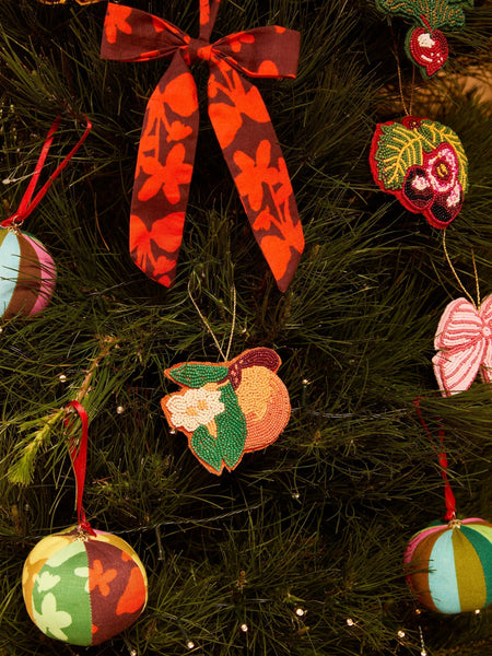 Orange Beaded Christmas Decoration