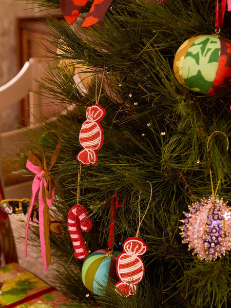 Bon Bon Red Beaded Christmas Decoration