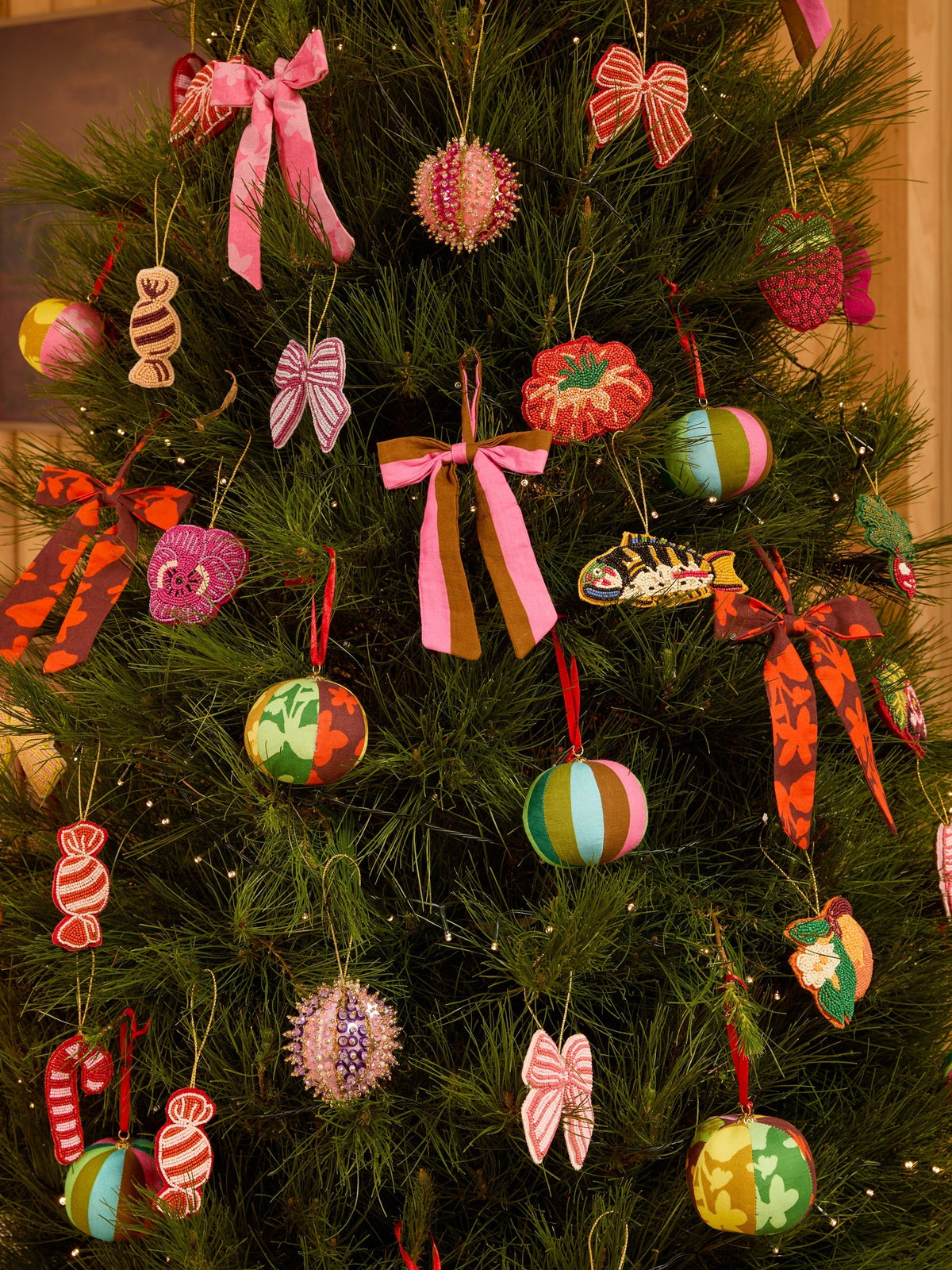 Bon Bon Red Beaded Christmas Decoration