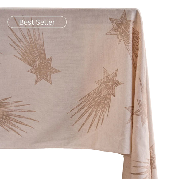 Christmas Gold Star Tablecloth