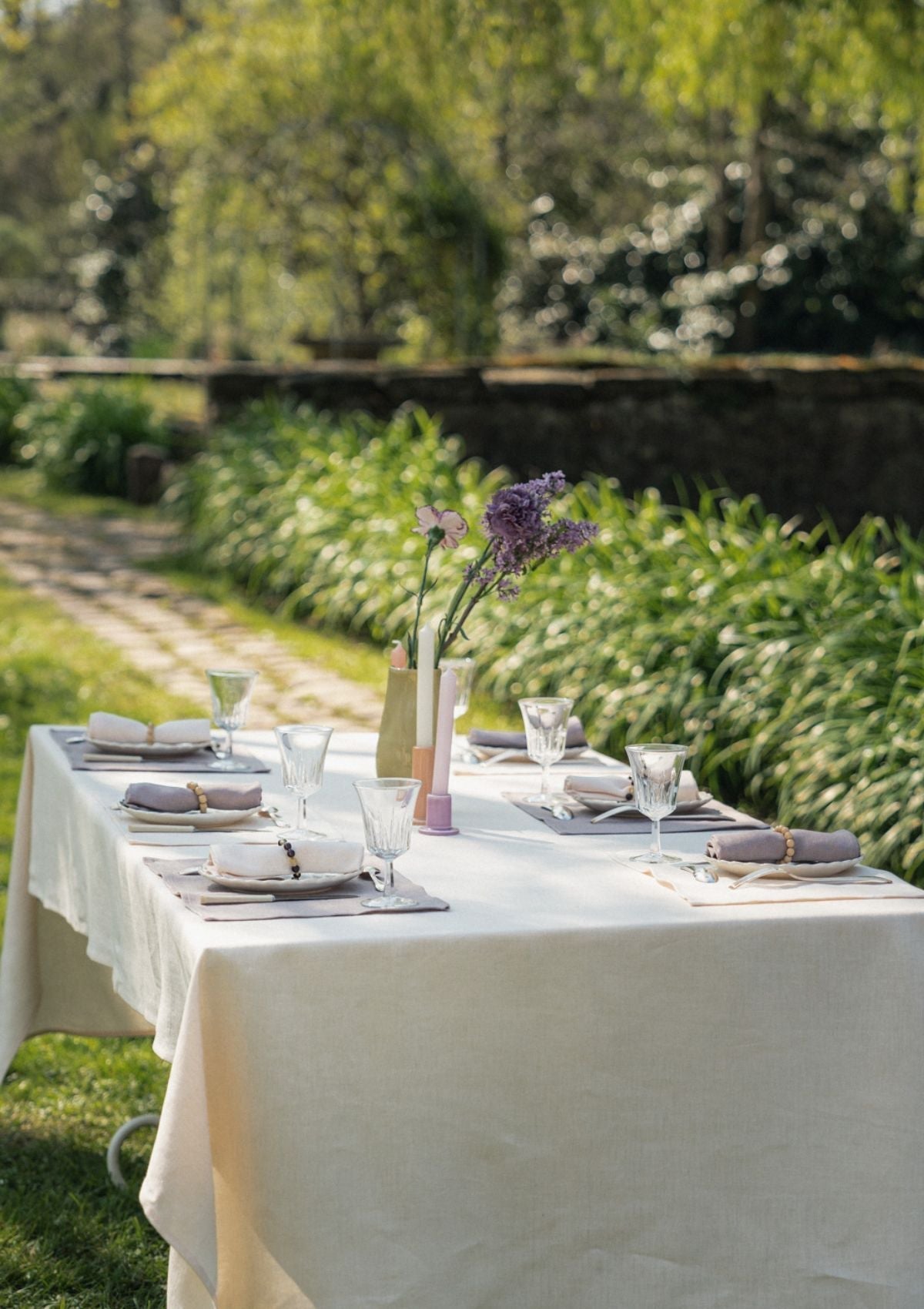 Linen Tablecloth in Ivory