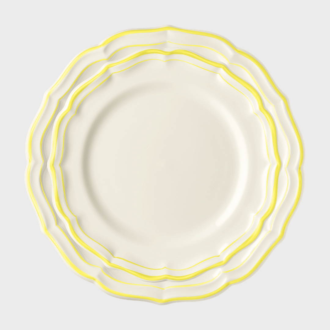 Gien Citron Scallop Edge Dinner Plate