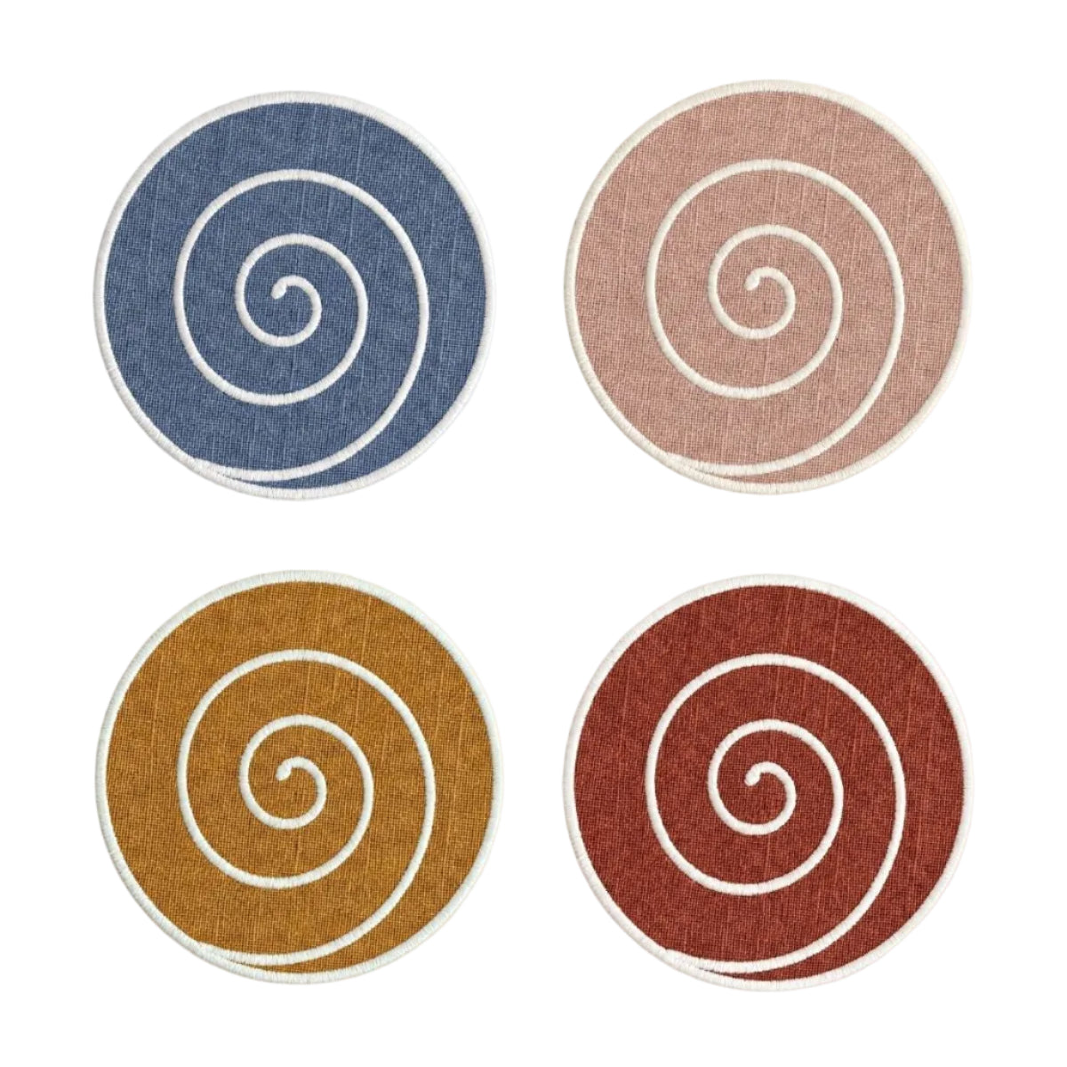 Volute Linen Coasters in Multicolors (Set of 4)