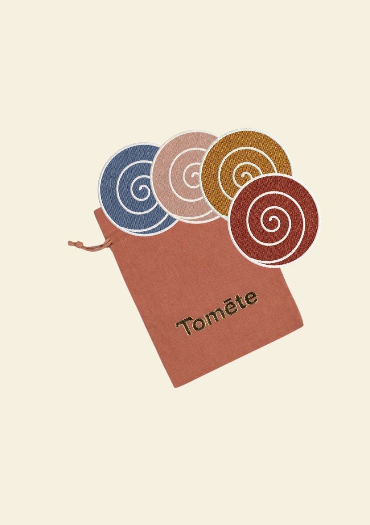 Volute Linen Coasters in Multicolors (Set of 4)