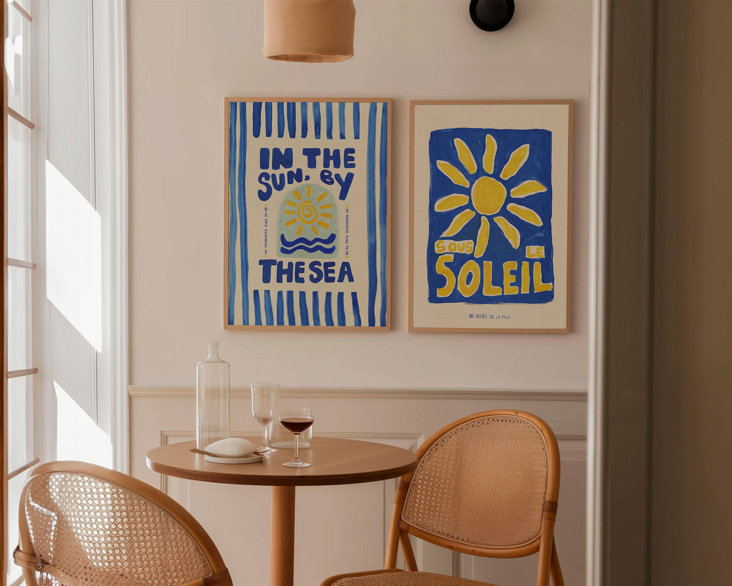 In The Sun By The Sea Stripes Hand Painted Print