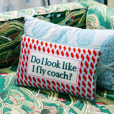Fly Coach Needlepoint Pillow - Furbish Studio