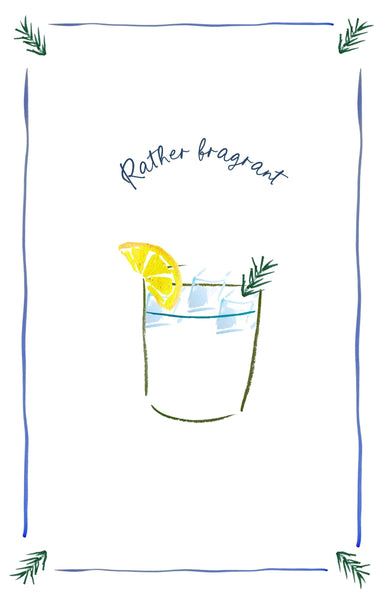 Rather Fragrant - Gin & Tonic Linen Tea Towel