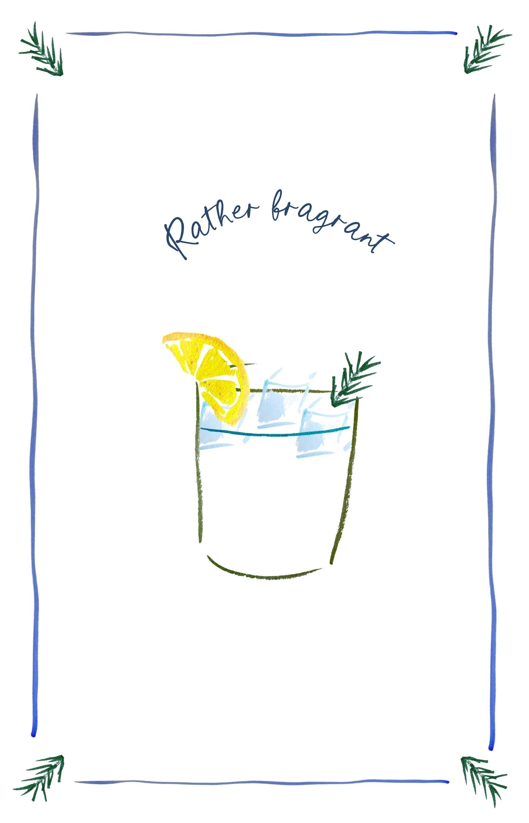 Rather Fragrant - Gin & Tonic Linen Tea Towel