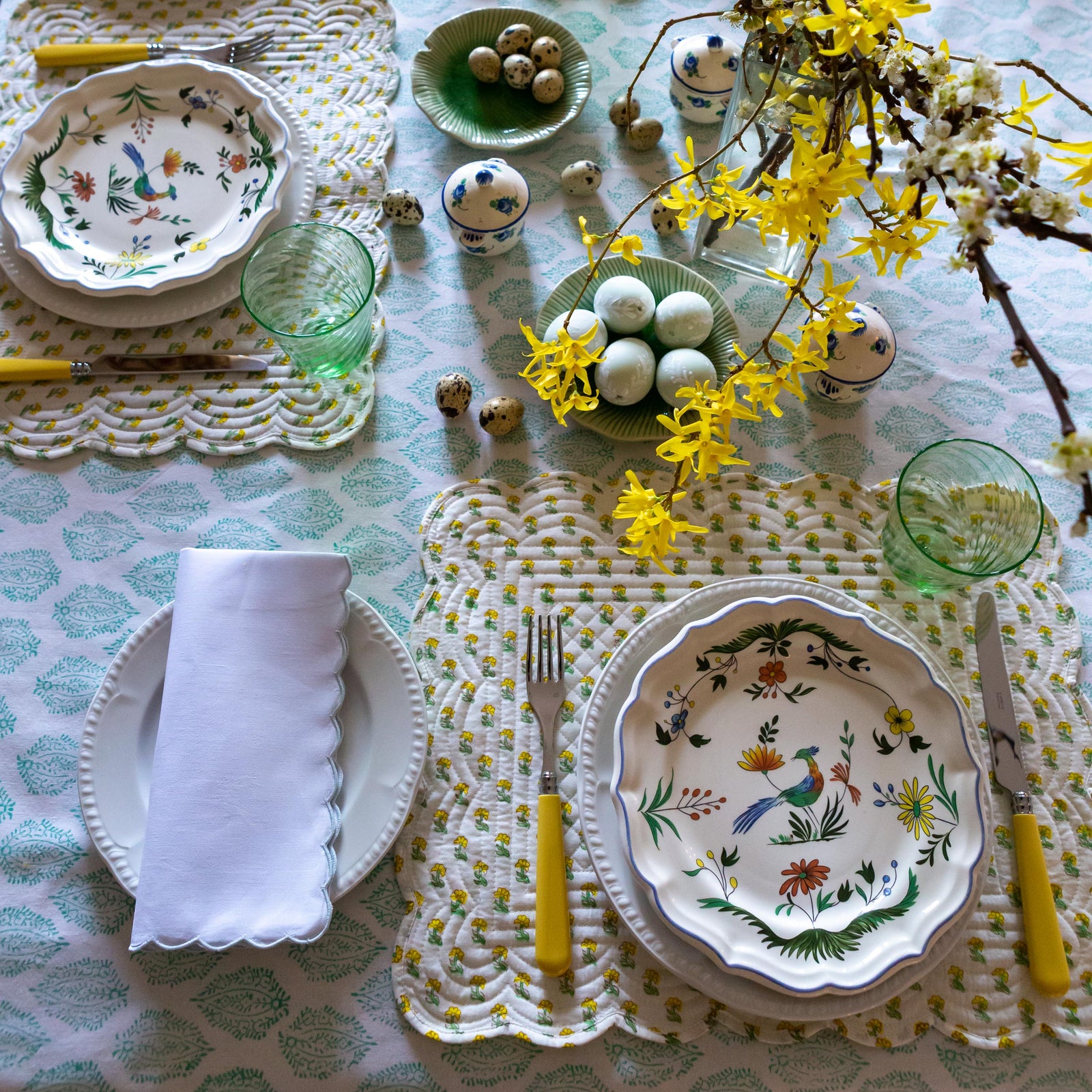 Duck Egg Mini Scallop edge Napkin