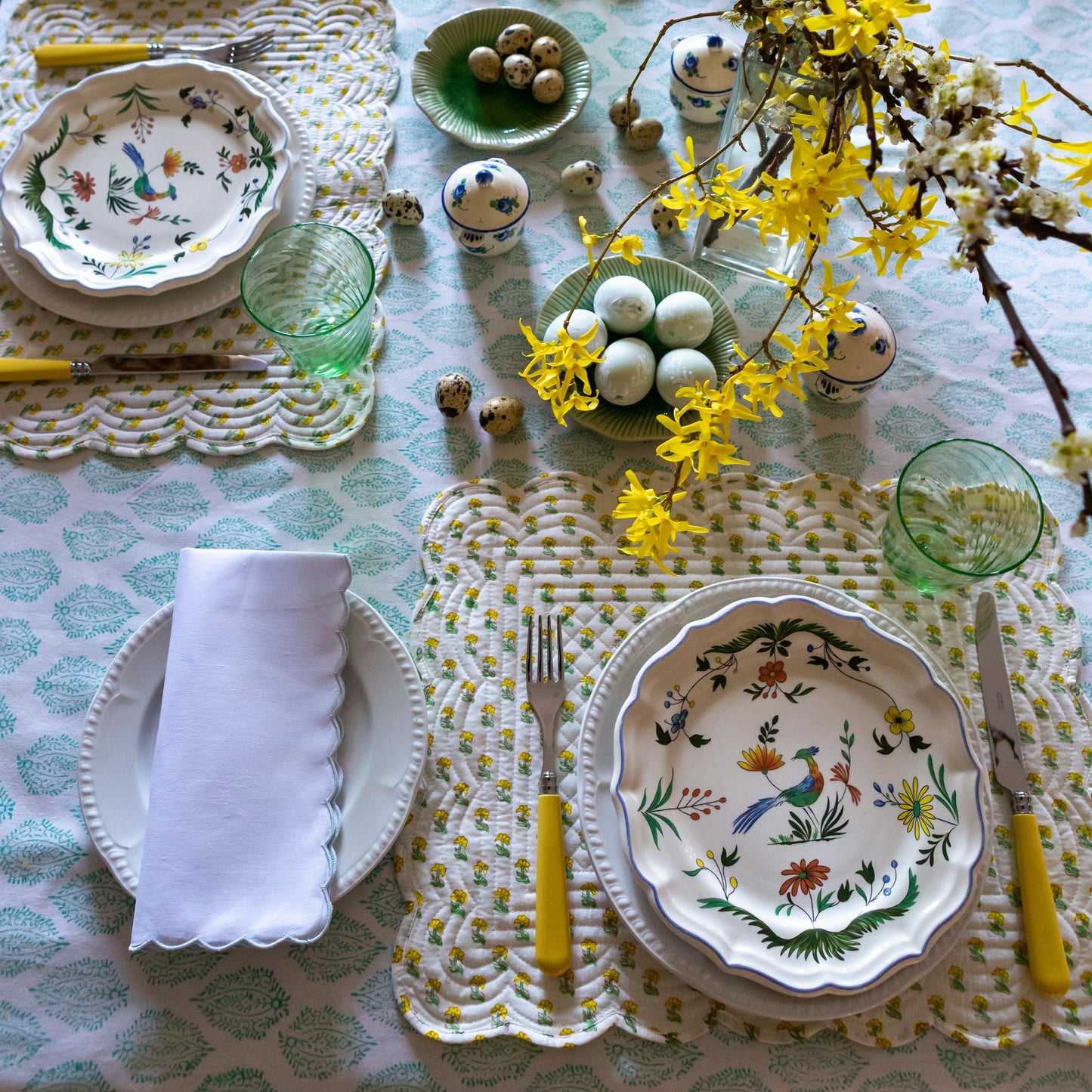 Duck Egg Mini Scallop edge Napkin