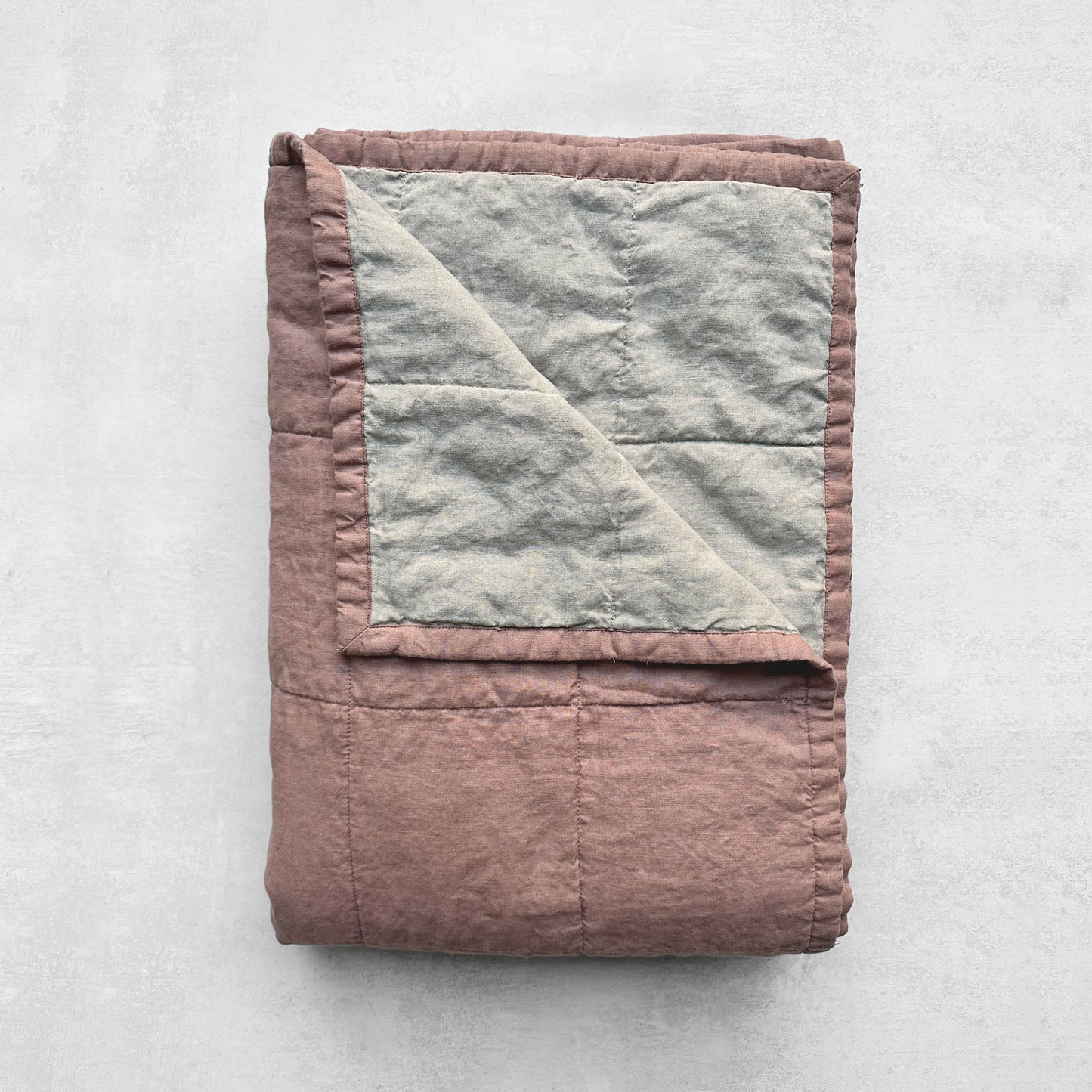 Miller Linen Quilt Faded Blush - OEKO-TEX Certified