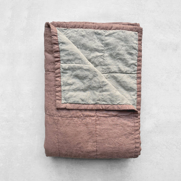 Miller Linen Quilt Faded Blush - OEKO-TEX Certified
