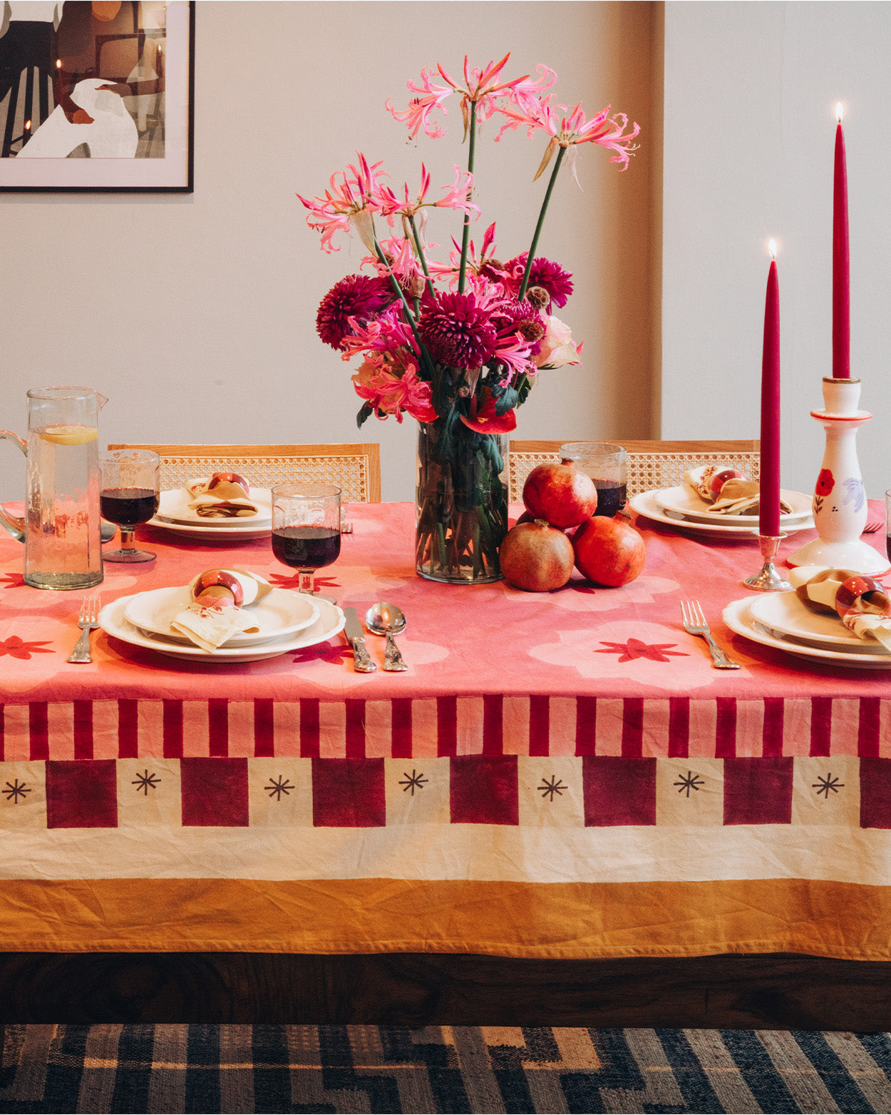 The Dusty Rose and Stars Tablecloth