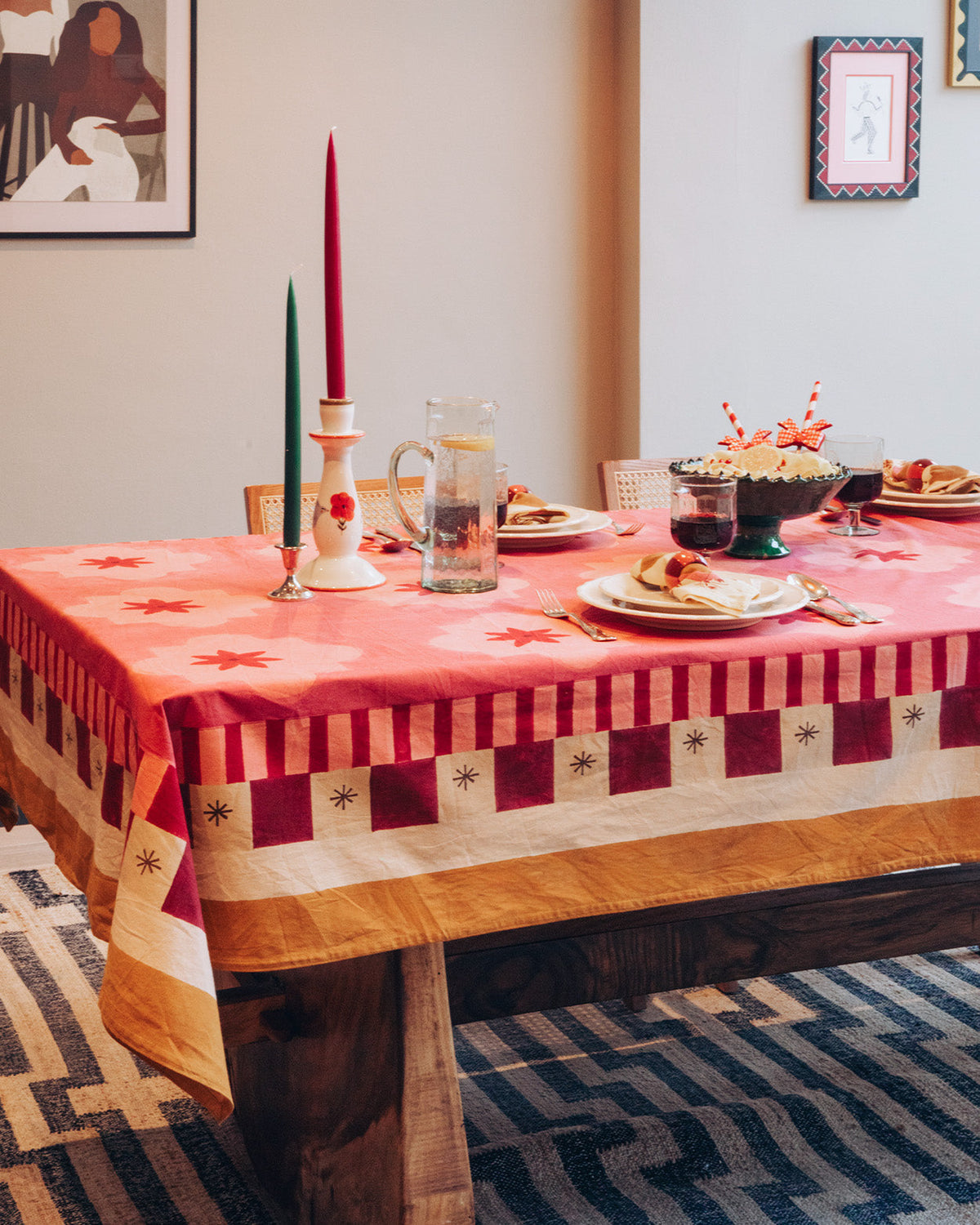 The Dusty Rose and Stars Tablecloth
