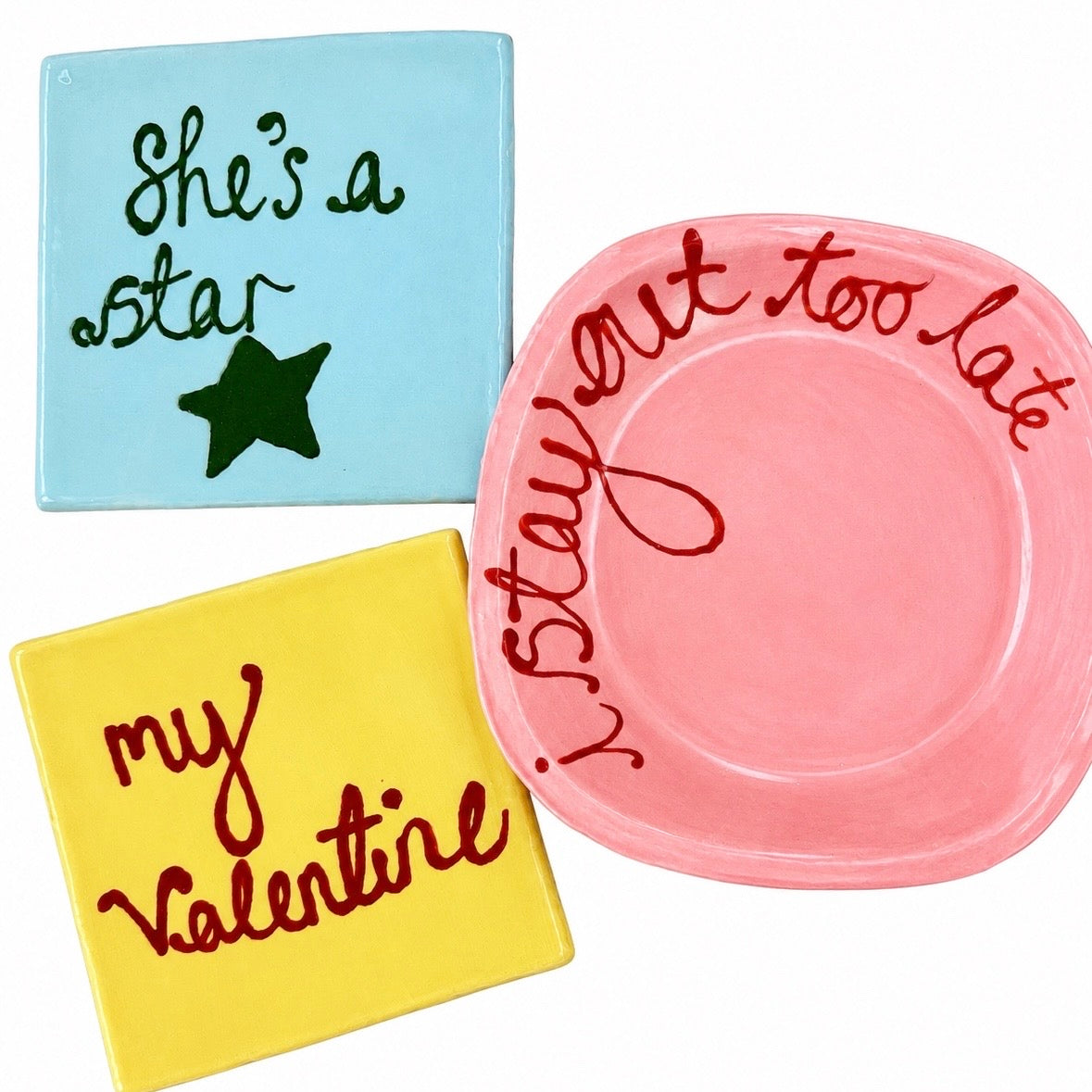 I Stay Out Too Late Trinket Tray Pink