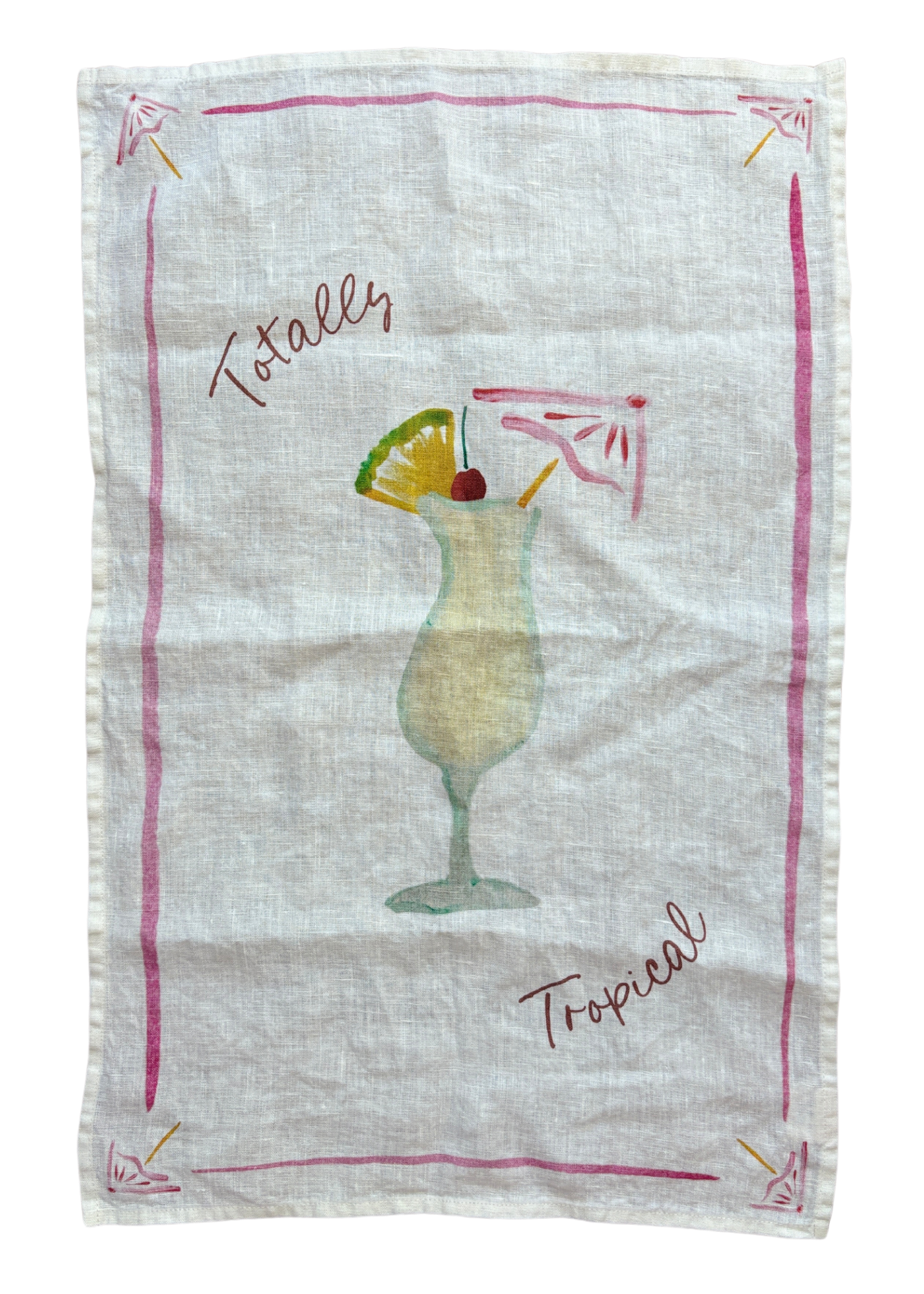 Totally Tropical - Pina Colada Linen Tea Towel