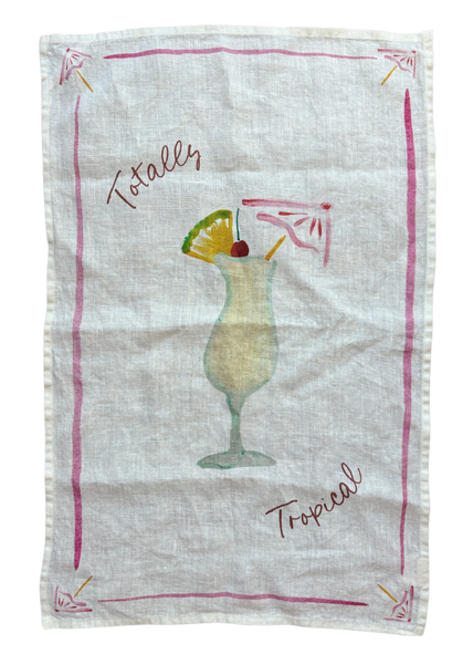 Totally Tropical - Pina Colada Linen Tea Towel