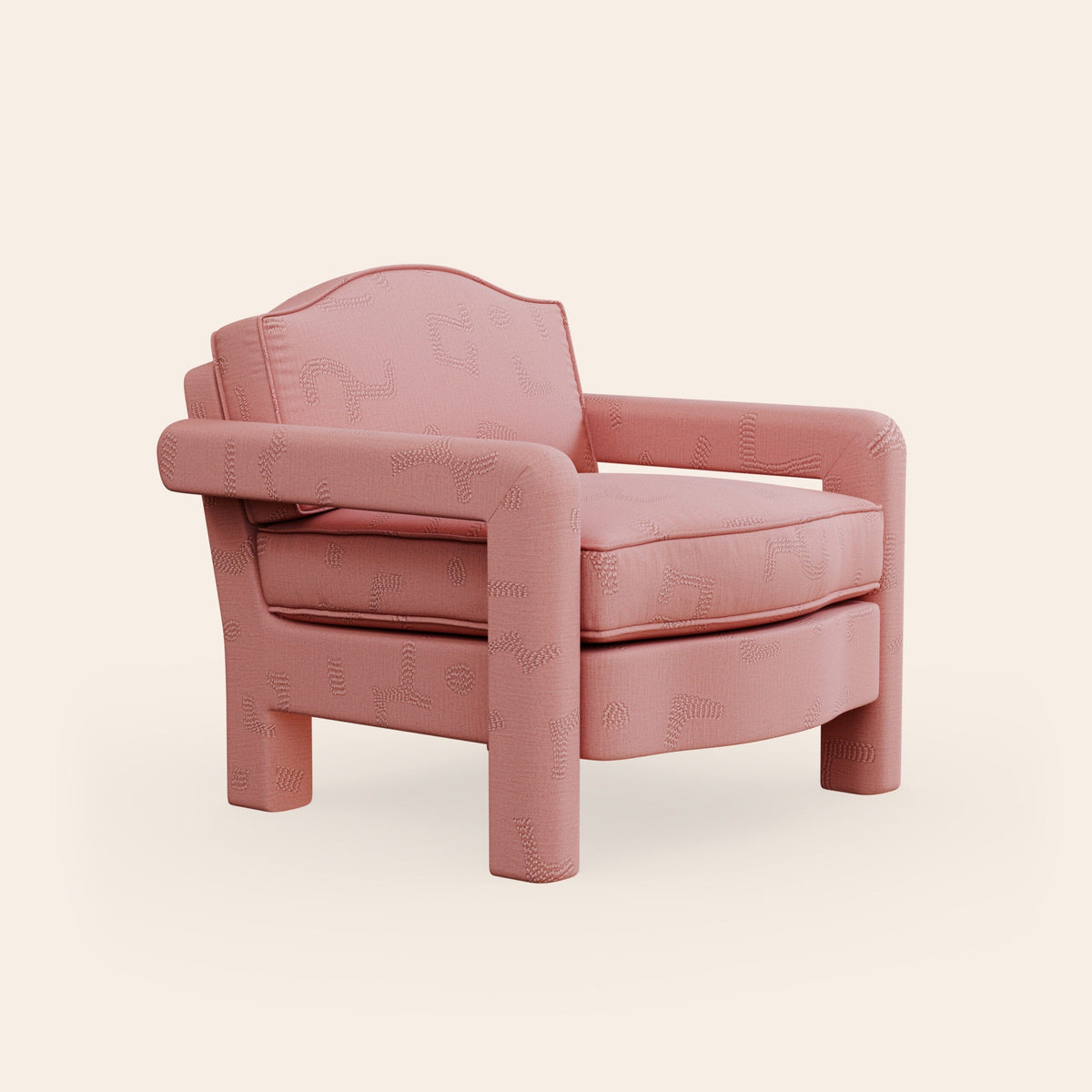 Elio Armchair, Raphia, Clay