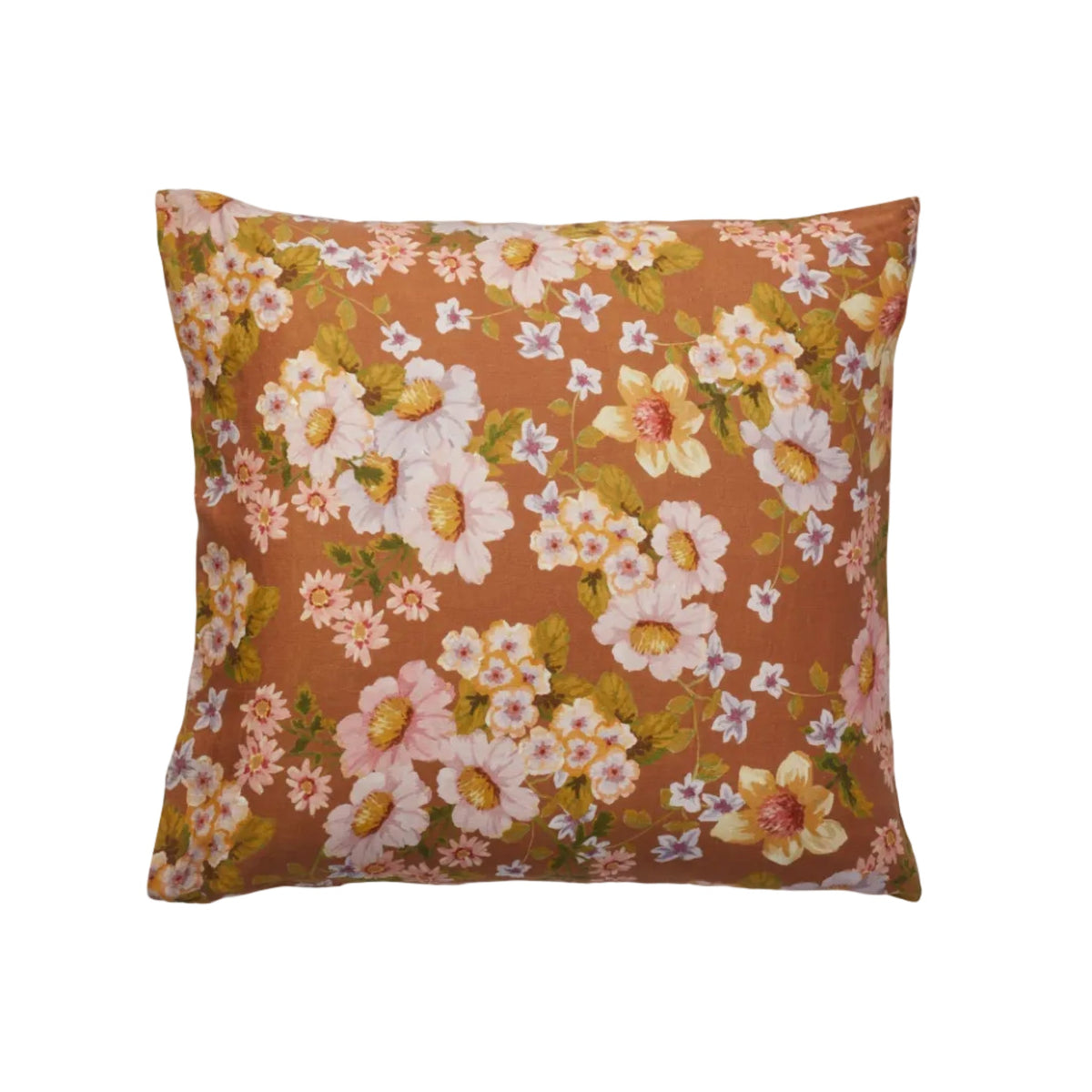 Buttercup Rust Linen European Pillowcases