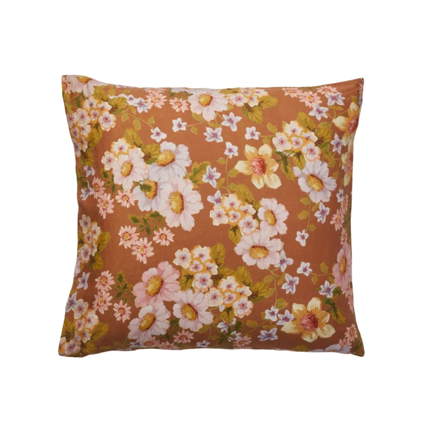 Buttercup Rust Linen European Pillowcases