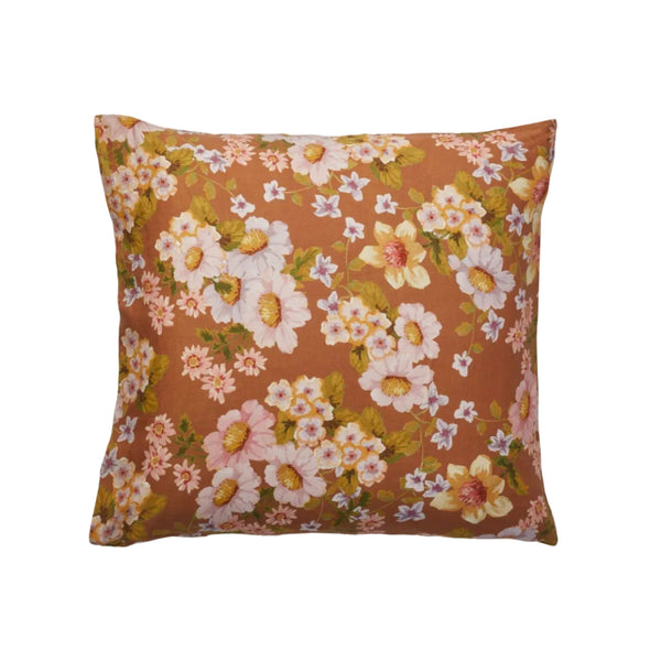 Buttercup Rust Linen European Pillowcases