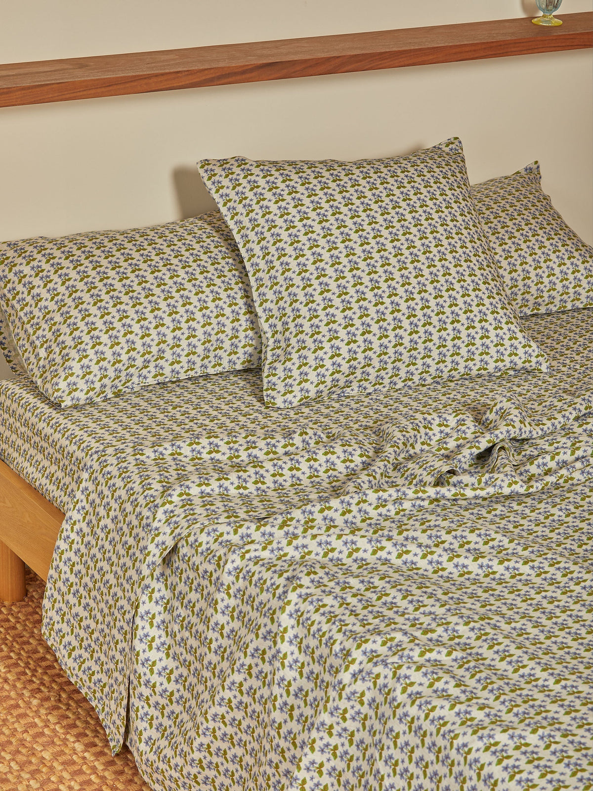 Petit Madeline Blue Linen European Pillowcases