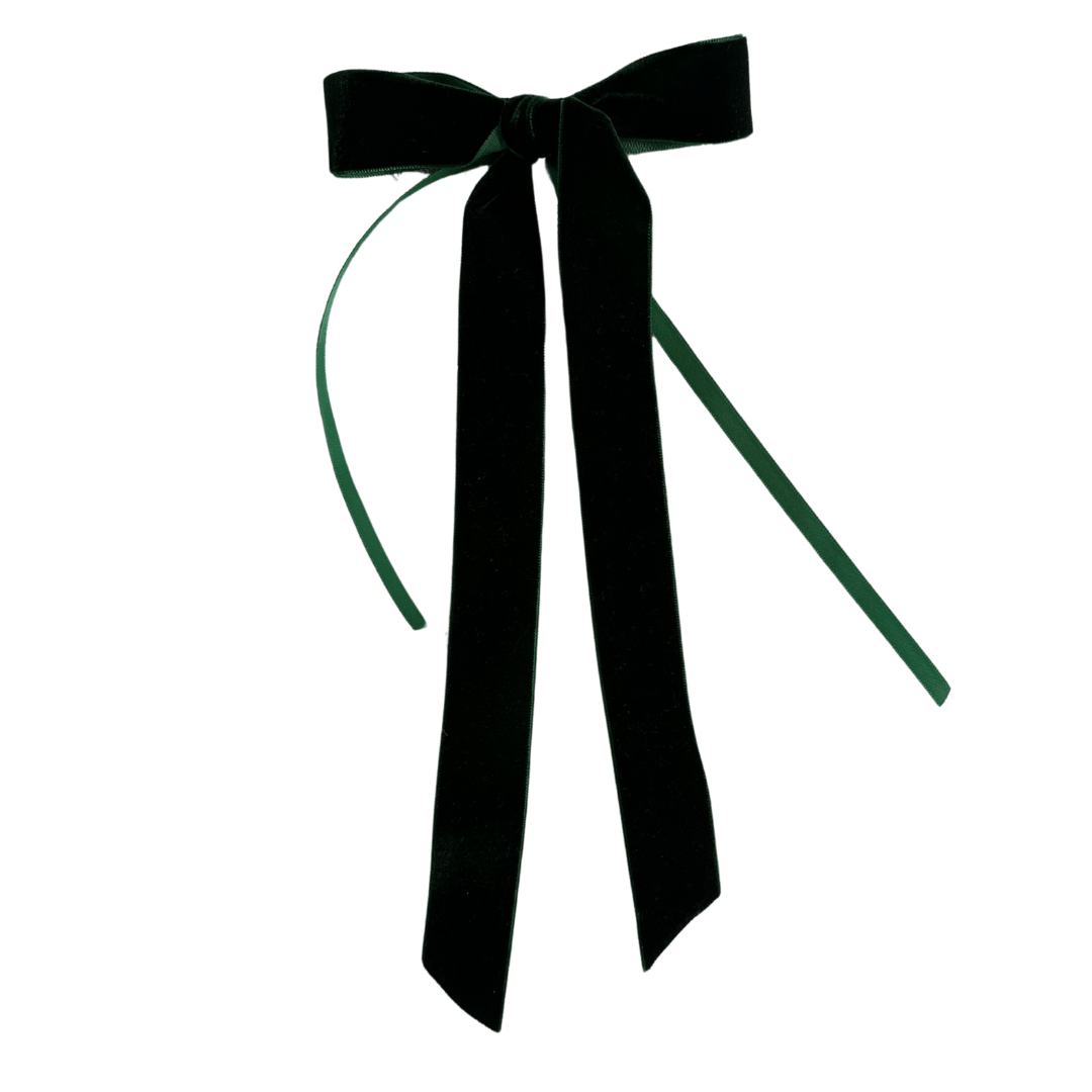 Velvet Decorative Bow - Evergreen