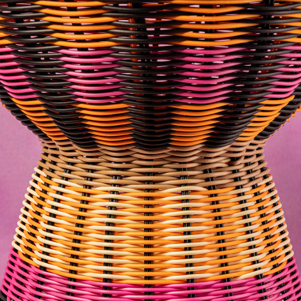 Woven Table | Pink, Orange & Black
