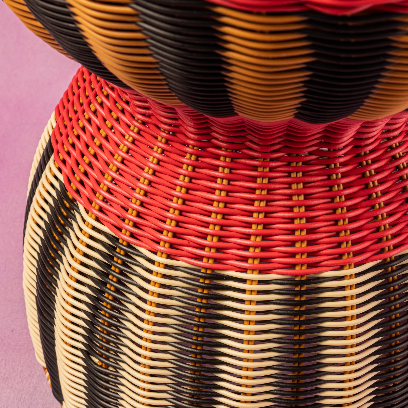 Woven Table | Red, Black & Cream