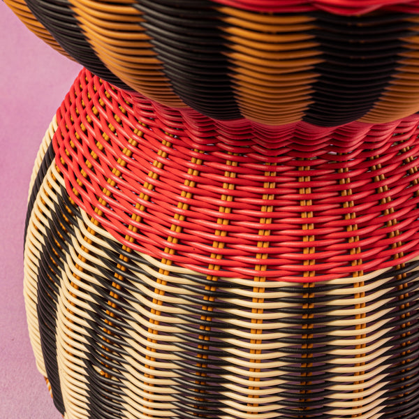 Woven Table | Red, Black & Cream