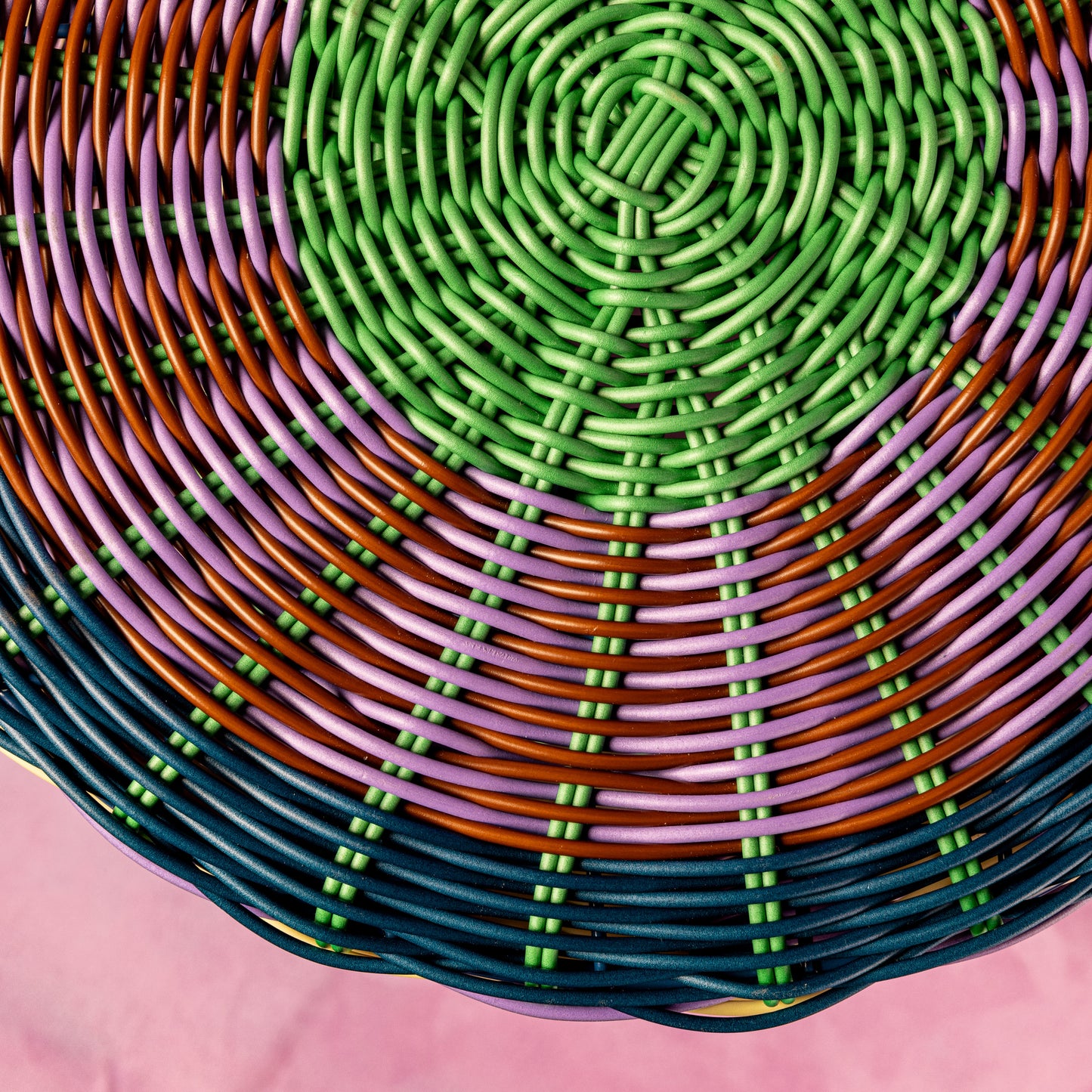 Woven Table | Lilac, Brown & Green