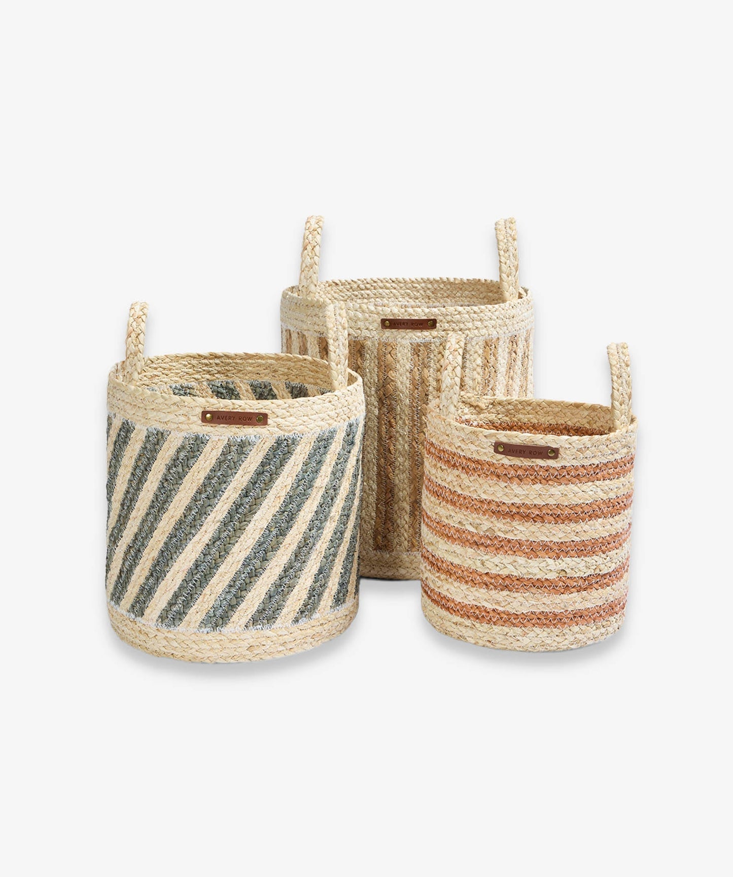 Maize Stripe Storage Basket Set of 3 - Natural