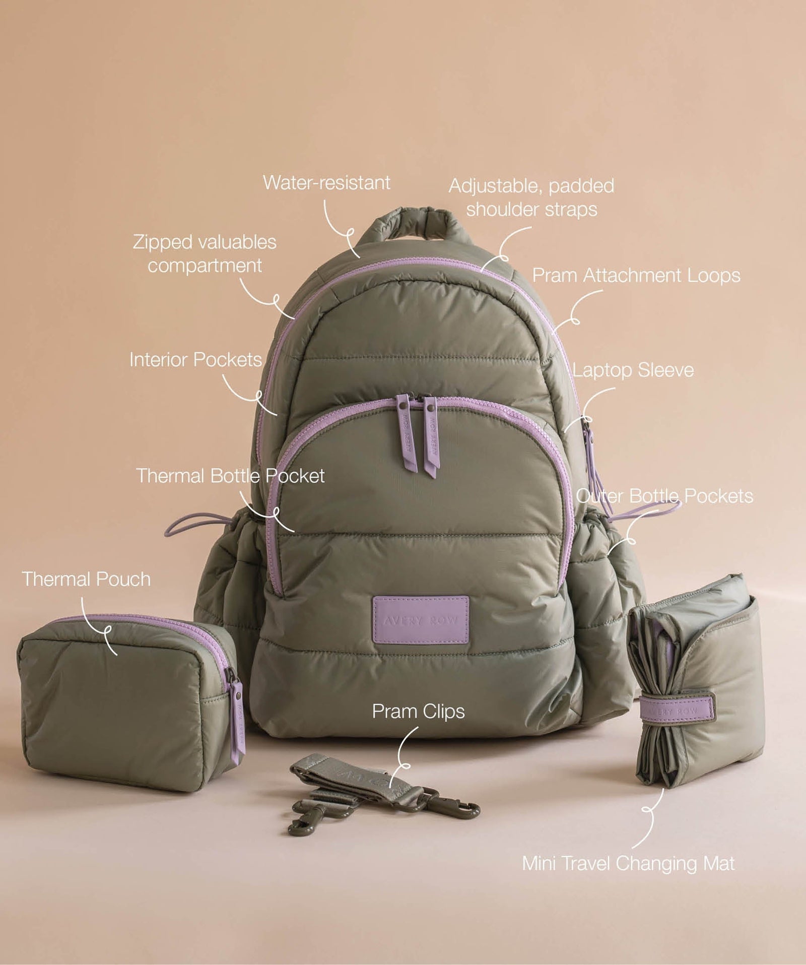 Baby Changing Backpack - Olive
