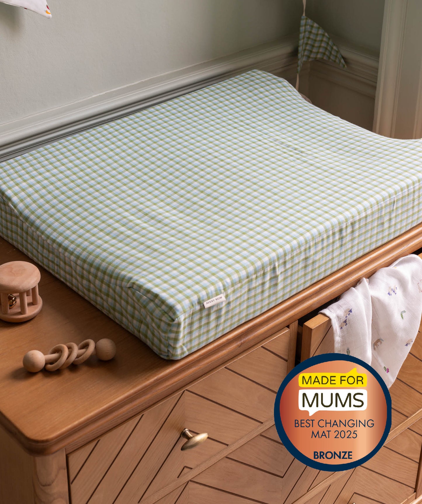 Baby Changing Mat - Greenhouse Gingham