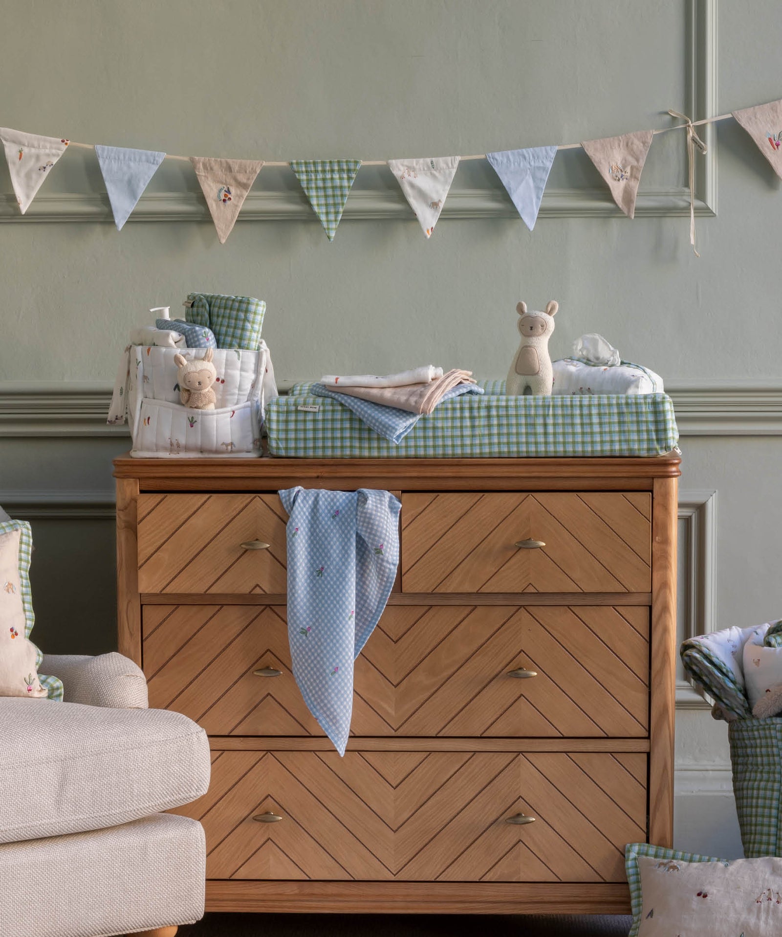 Baby Changing Mat - Greenhouse Gingham