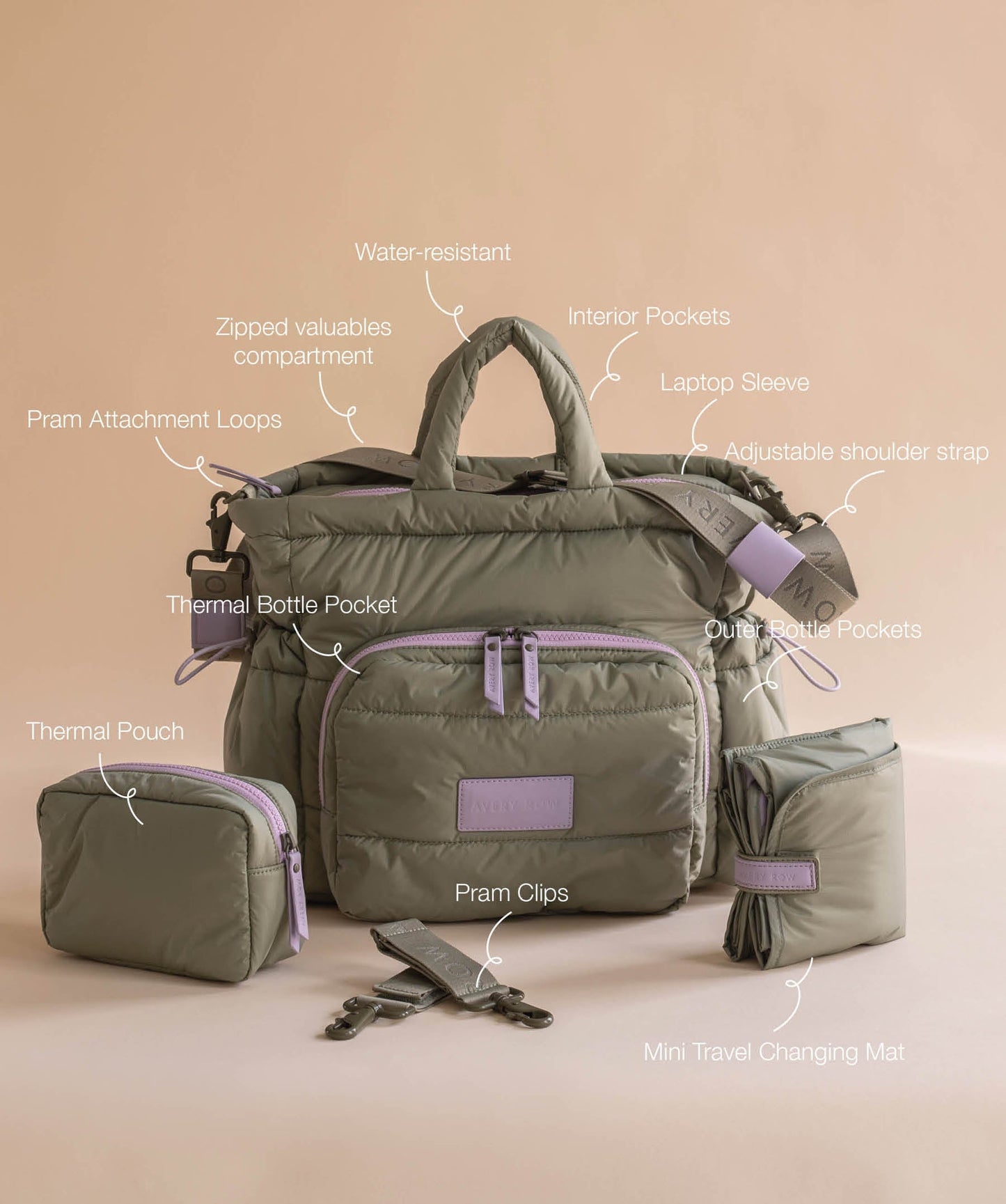 Baby Changing Tote Bag - Olive