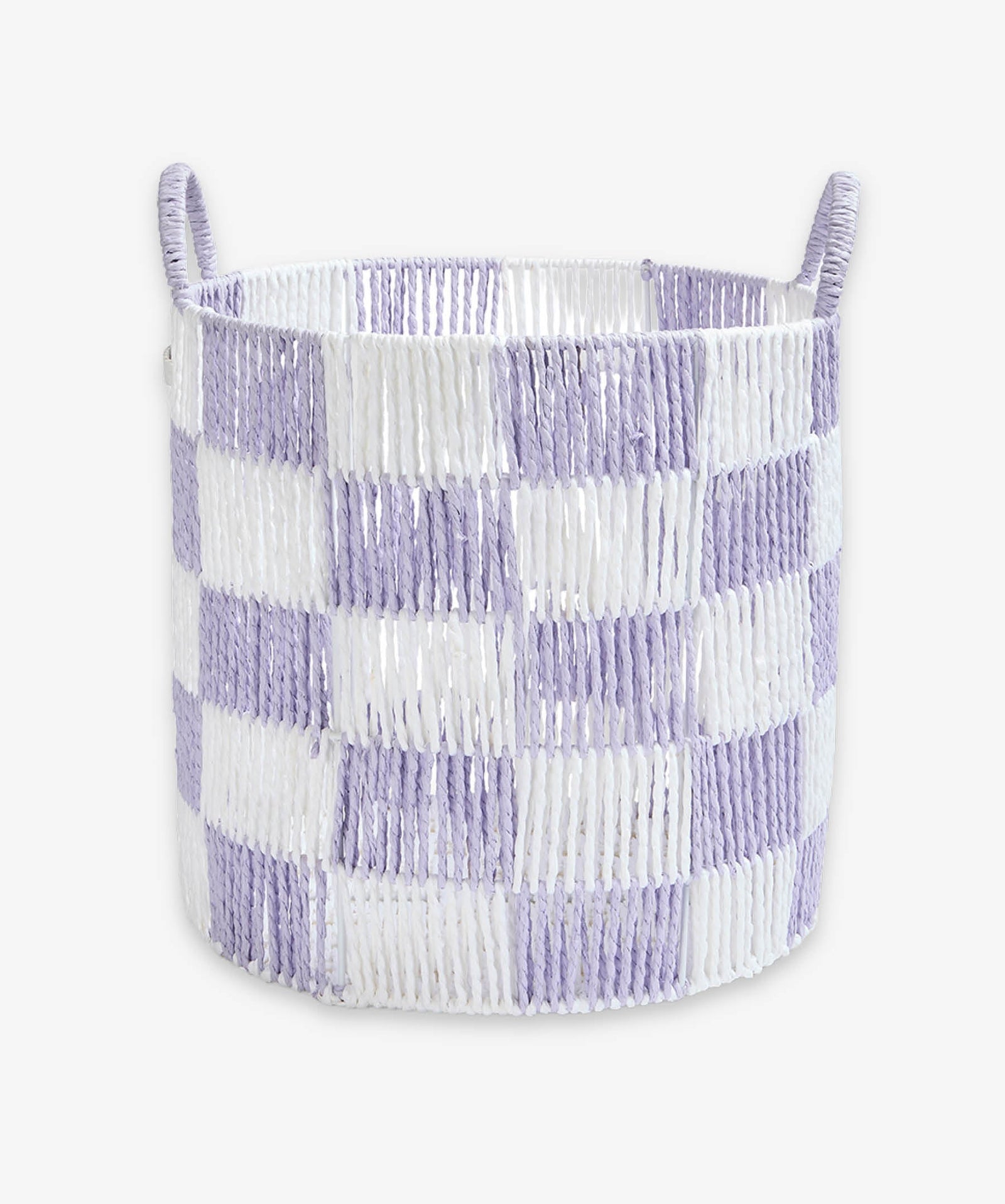 Checkerboard Storage Basket Large - Lilac