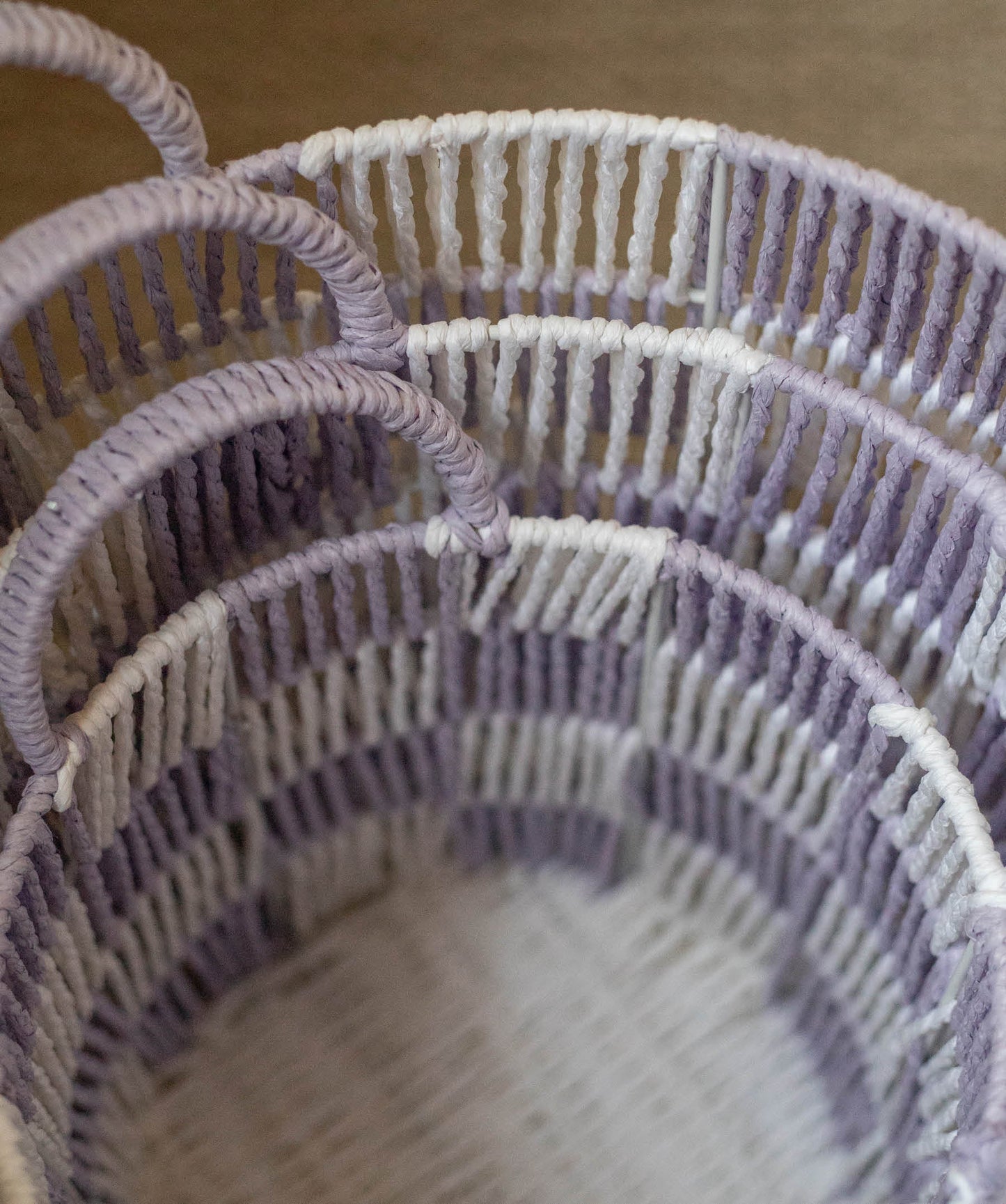 Checkerboard Storage Basket Medium - Lilac