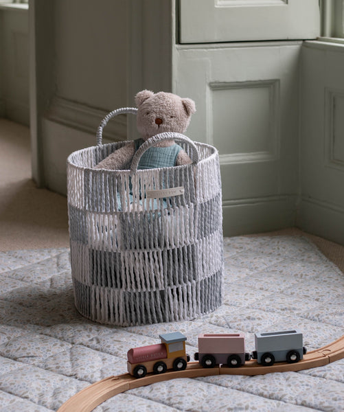 Checkerboard Storage Basket Medium - Powder Blue