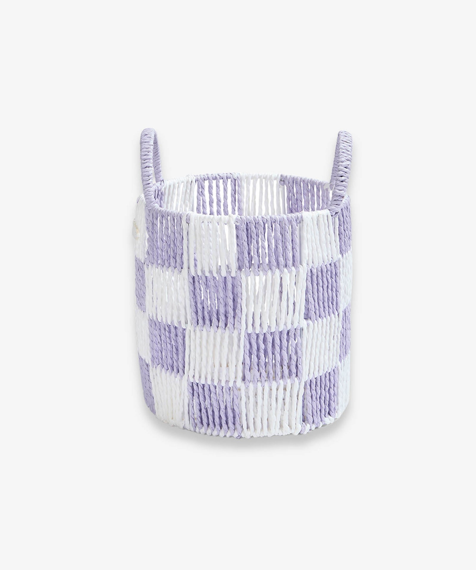 Checkerboard Storage Basket Small - Lilac