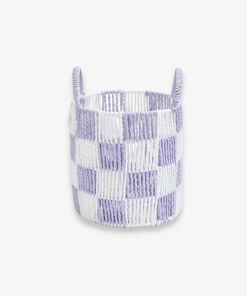 Checkerboard Storage Basket Small - Lilac