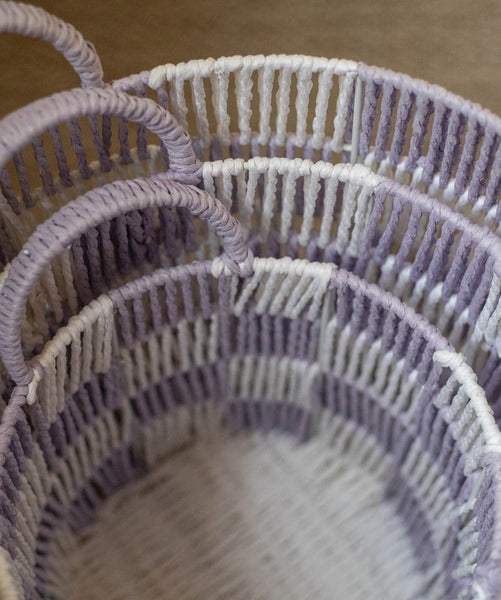 Checkerboard Storage Basket Small - Lilac
