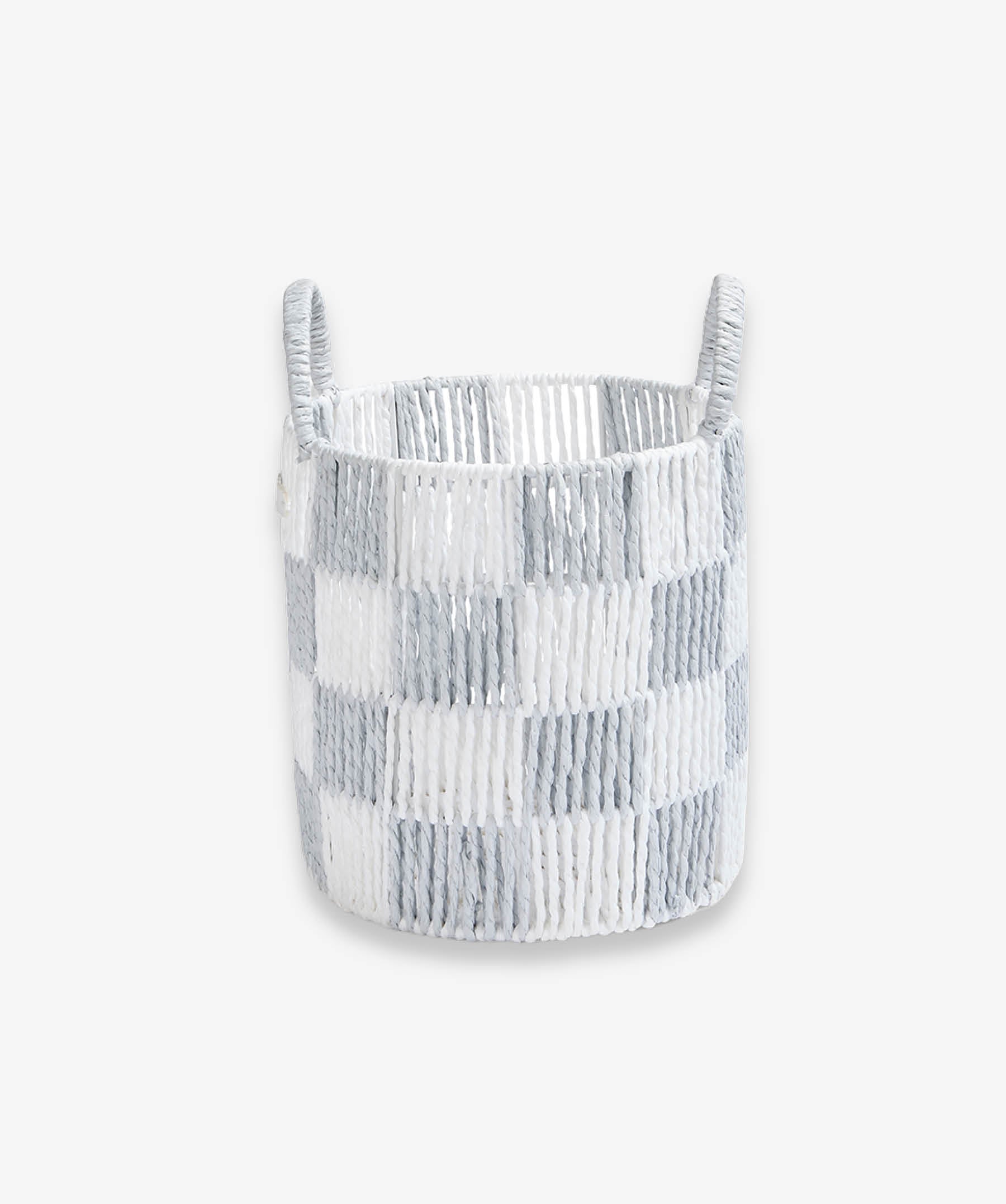 Checkerboard Storage Basket Small - Powder Blue
