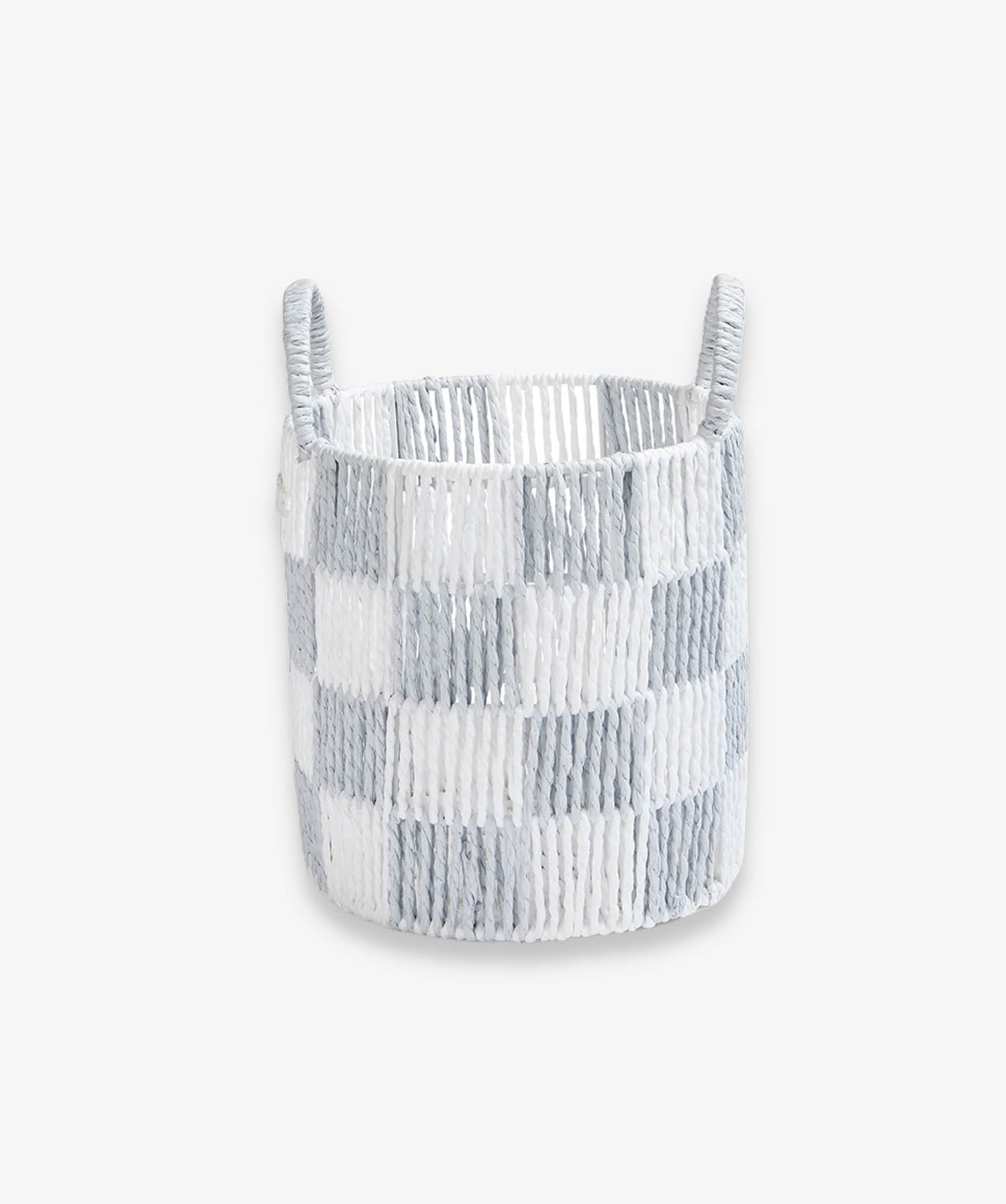 Checkerboard Storage Basket Small - Powder Blue
