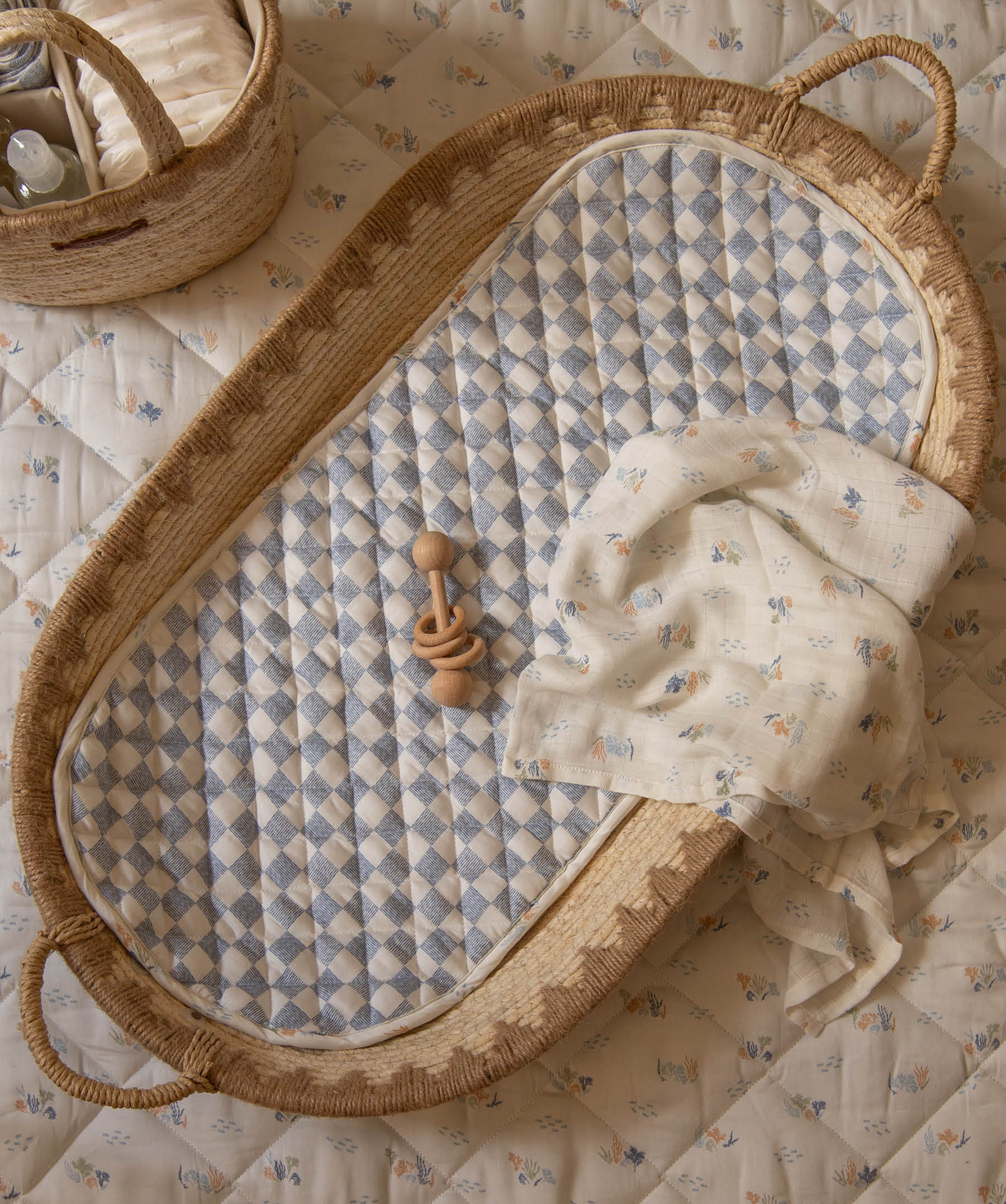 Changing Basket Cotton Liner - Coastline