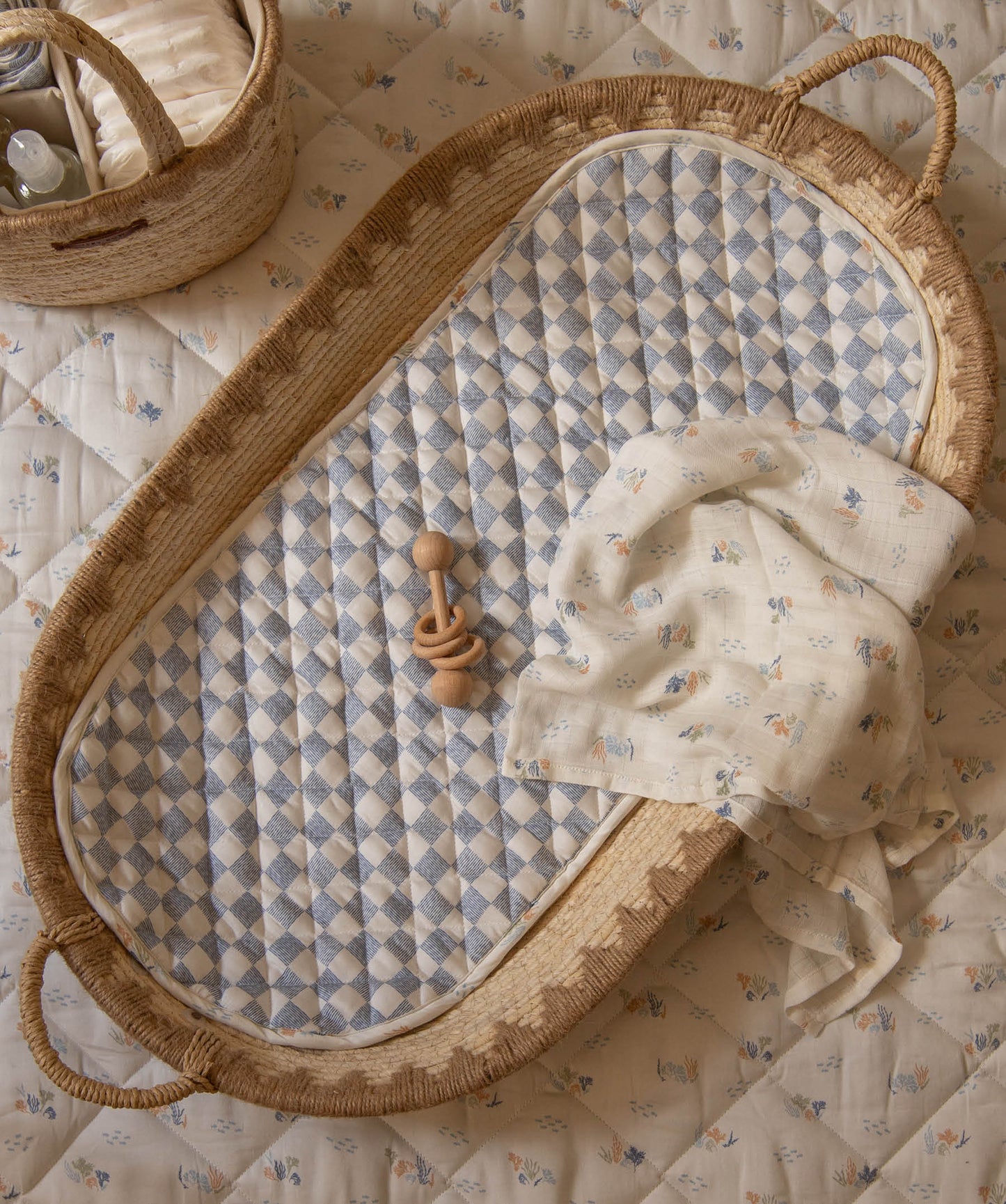 Changing Basket Cotton Liner - Coastline