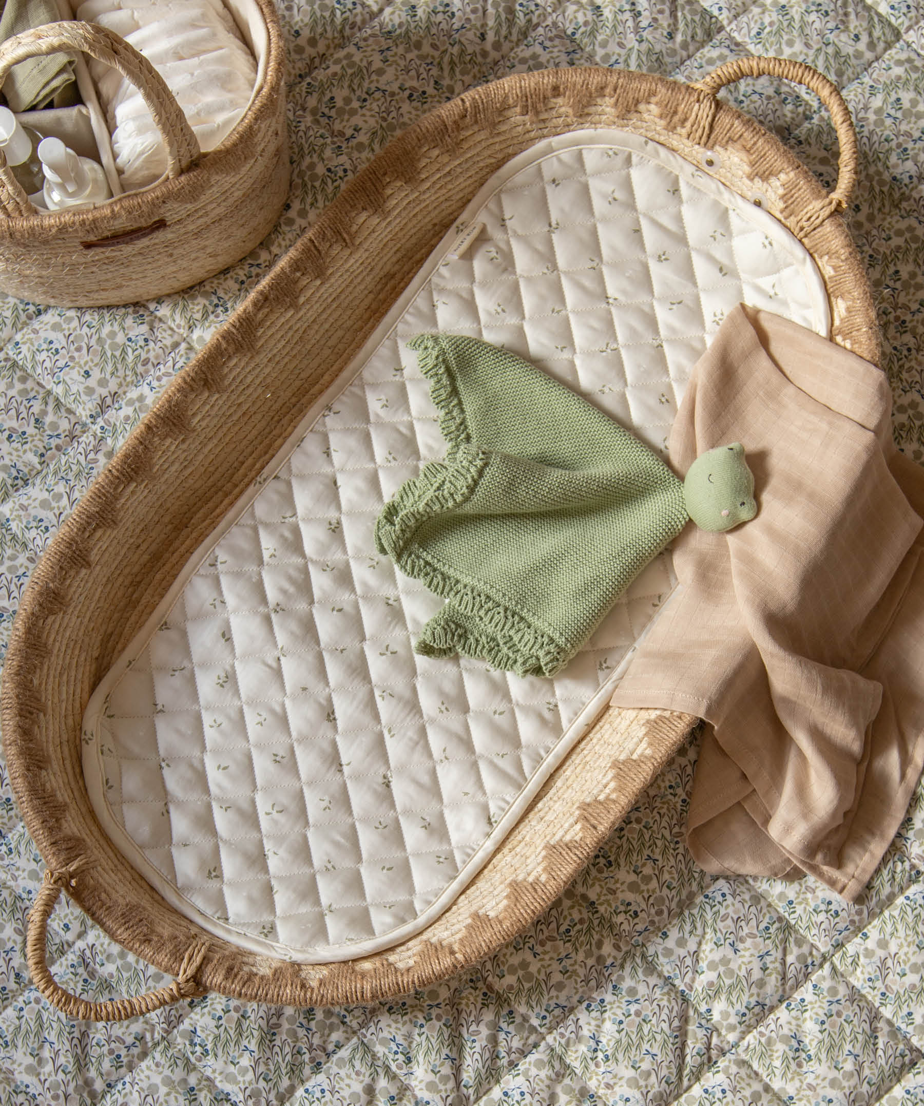 Changing Basket Cotton Liner - Nettle Scatter