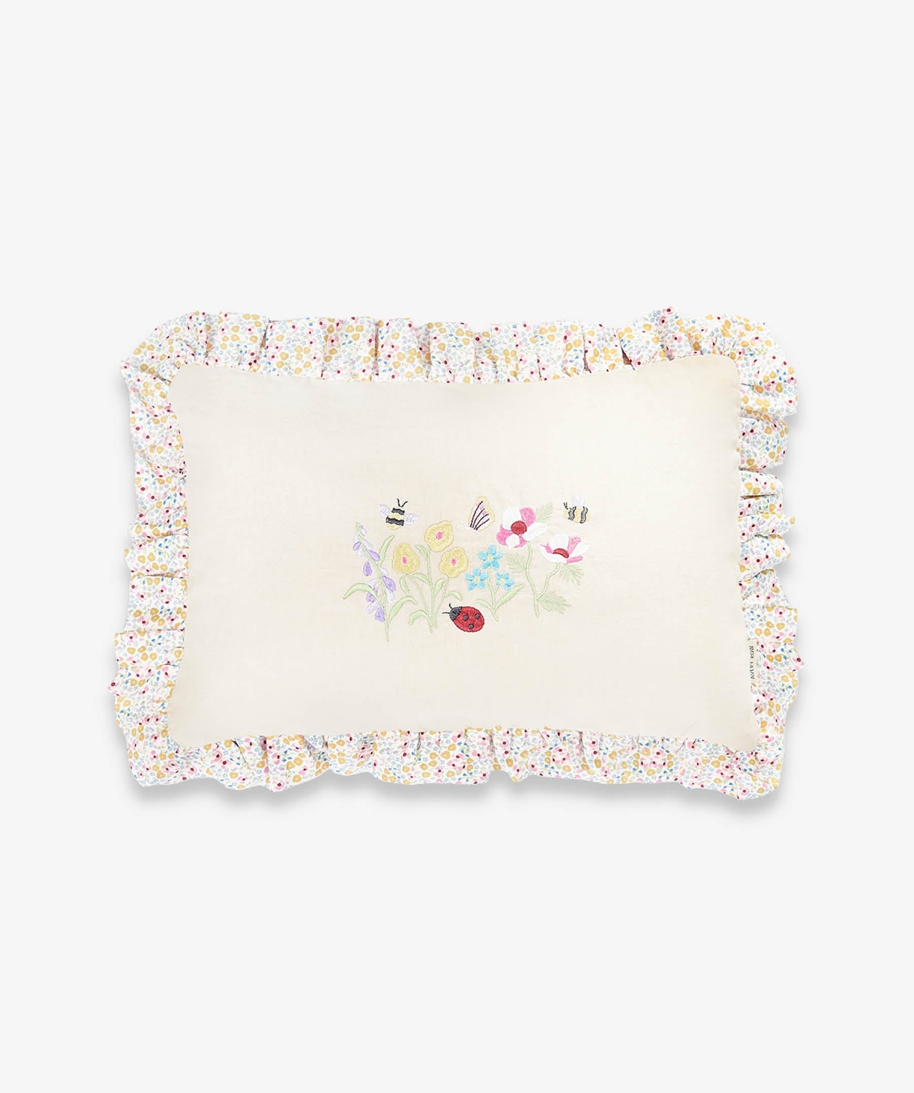 Rectangle Linen Frill Cushion - Wildflower Garden