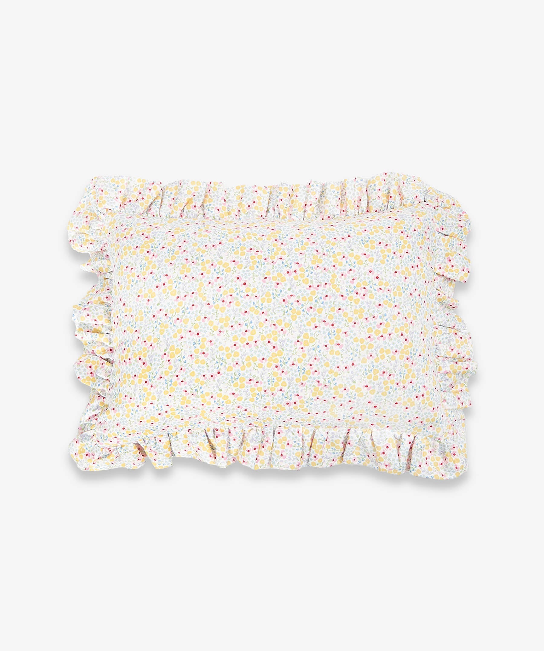 Rectangle Linen Frill Cushion - Wildflower Garden