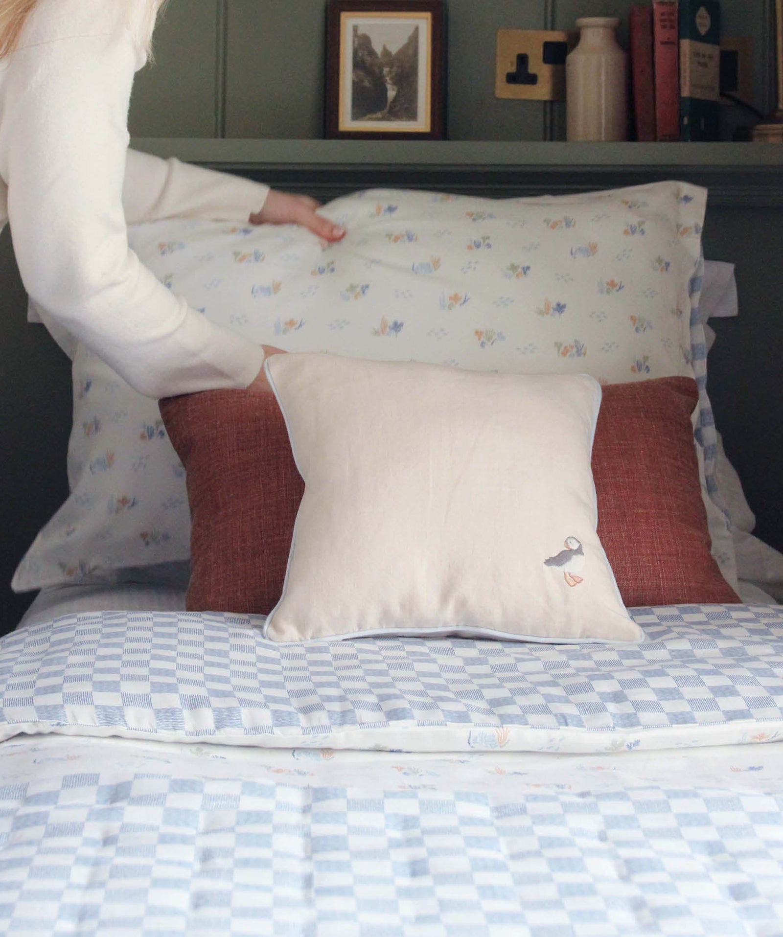 Square Linen Scatter Cushion - Coastline